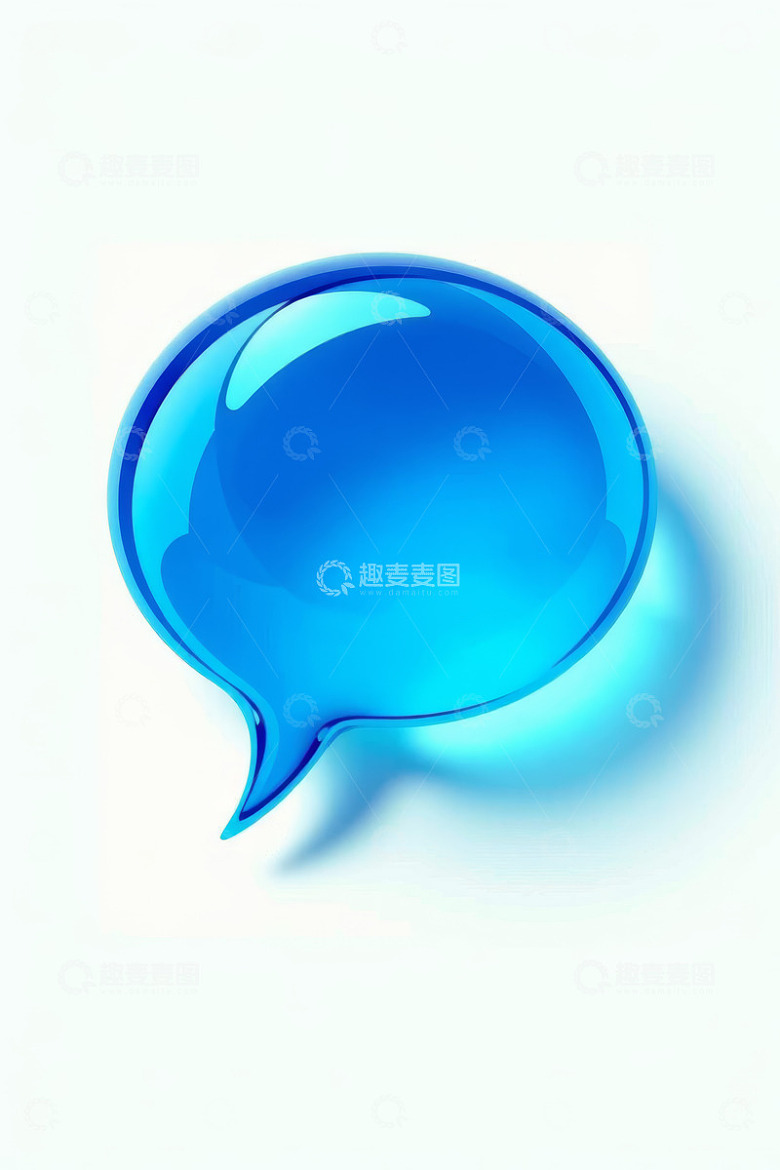 蓝色透明聊天气泡素材