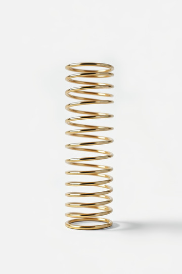 金色螺旋金属弹簧特写