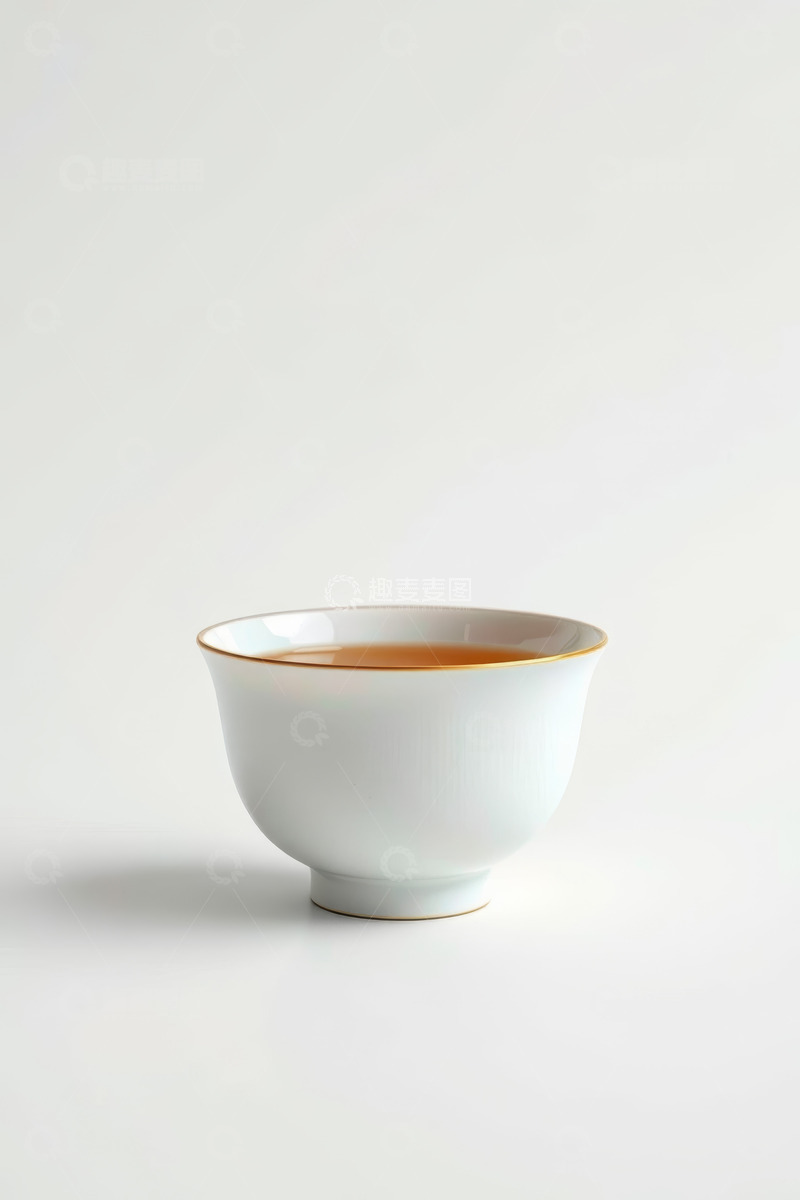 高清大图下载【趣麦麦图】白色瓷碗盛茶特写