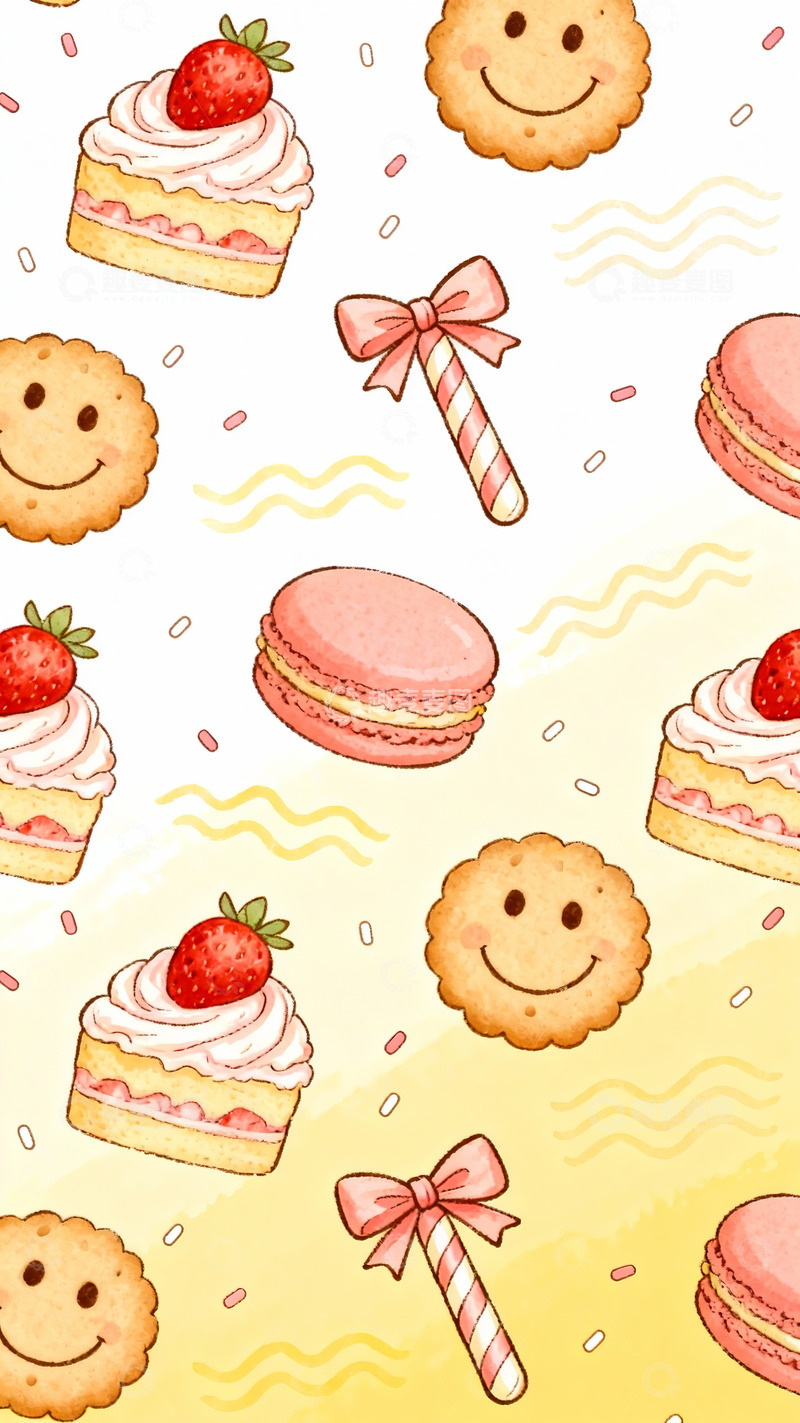 高清大图下载【趣麦麦图】草莓甜品萌系治愈循环壁纸