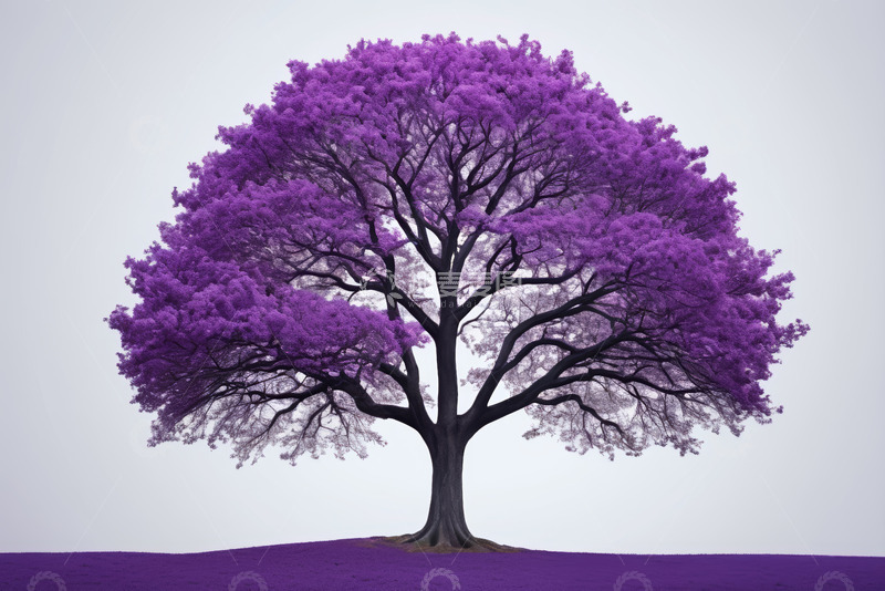 高清大图下载【趣麦麦图】紫色大树特写