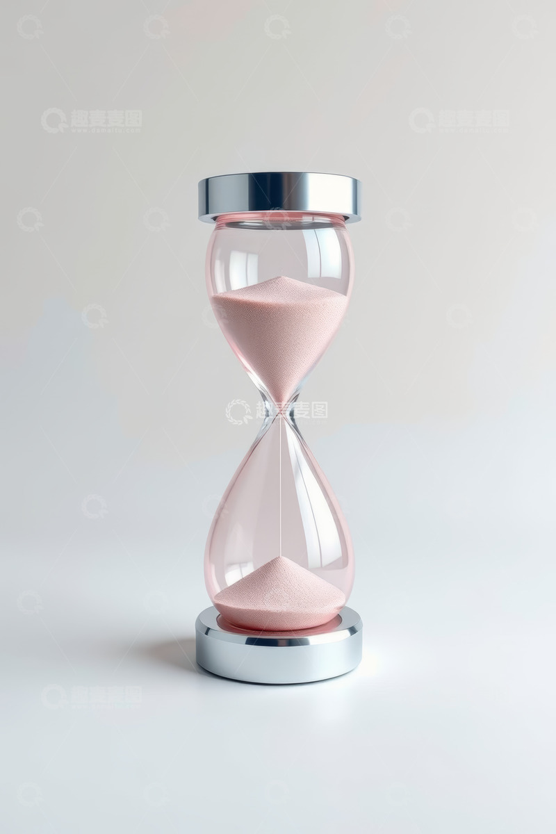 高清大图下载【趣麦麦图】粉色沙漏时间测量工具