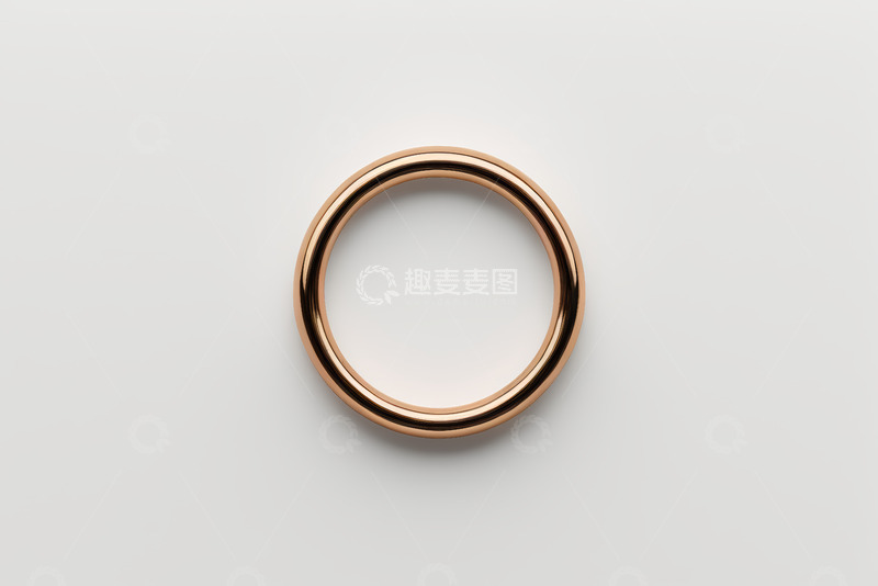 高清大图下载【趣麦麦图】简约金色圆环饰品素材