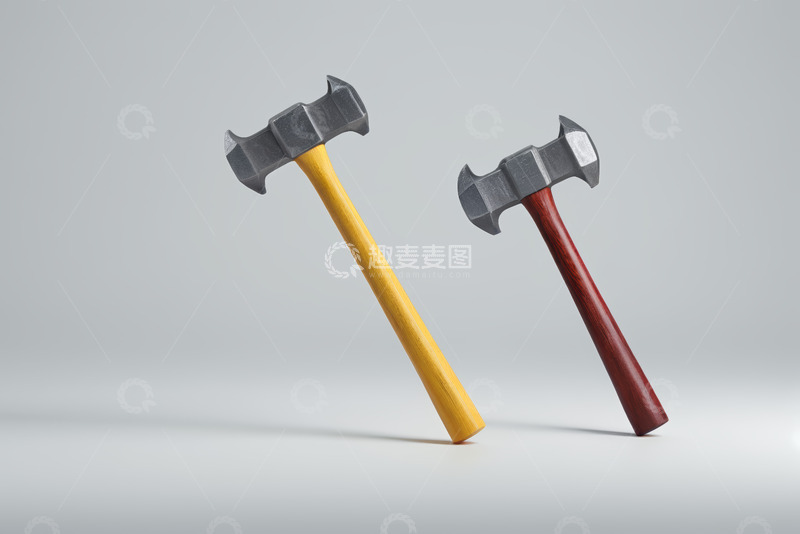 高清大图下载【趣麦麦图】两把金属锤子特写