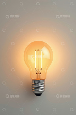 发光灯泡特写素材
