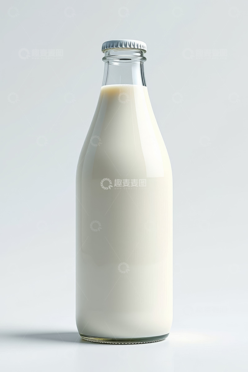 高清大图下载【趣麦麦图】玻璃瓶内的白色牛奶