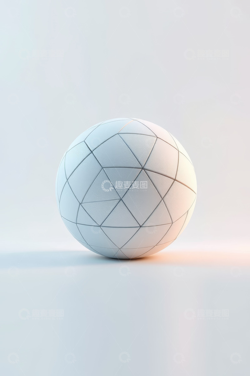 高清大图下载【趣麦麦图】几何线条白色球体展示