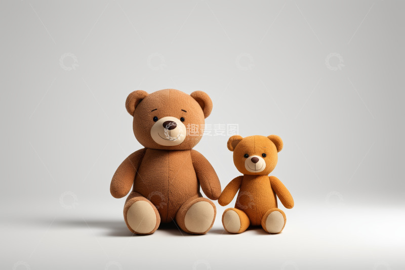 高清大图下载【趣麦麦图】两只棕色小熊玩偶摆拍素材