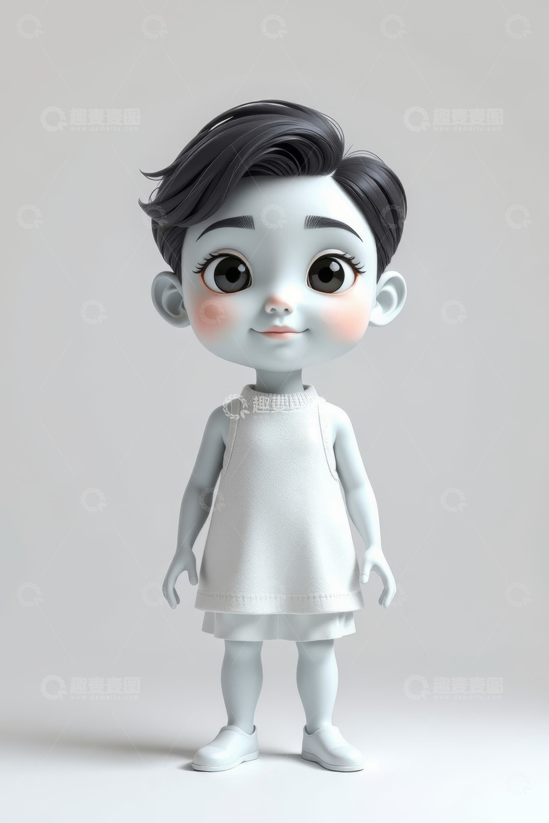 高清大图下载【趣麦麦图】可爱3D卡通小男孩形象