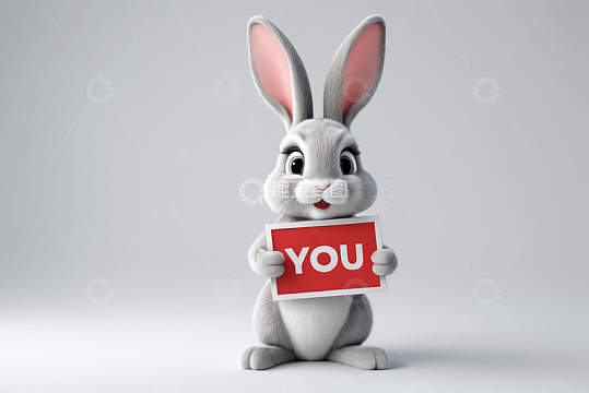 举牌动画兔子素材