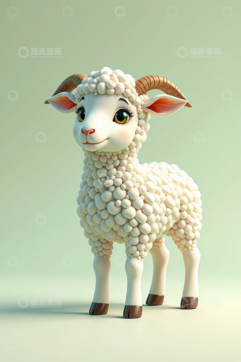 高清大图下载【趣麦麦图】可爱卡通绵羊形象素材