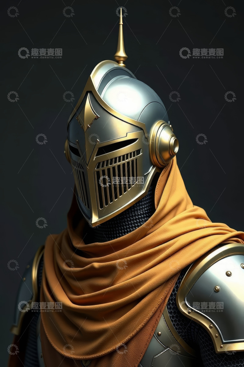 高清大图下载【趣麦麦图】中世纪骑士盔甲装扮特写