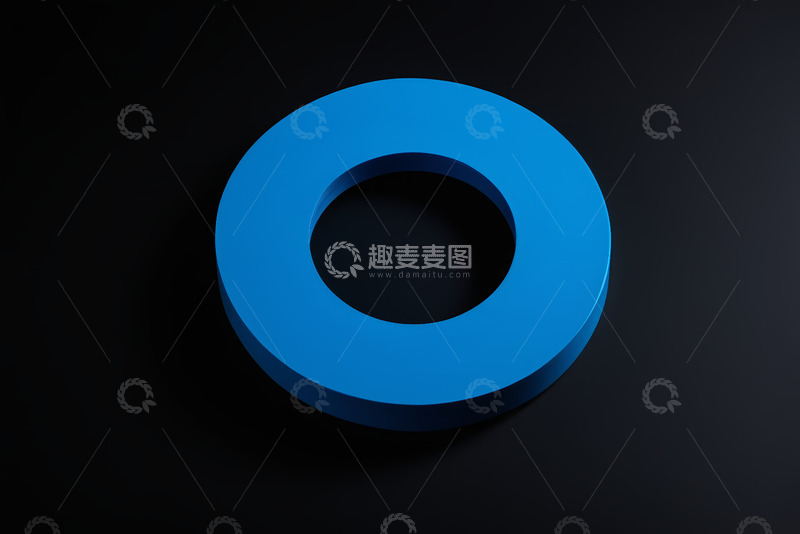 高清大图下载【趣麦麦图】蓝色立体环形设计素材