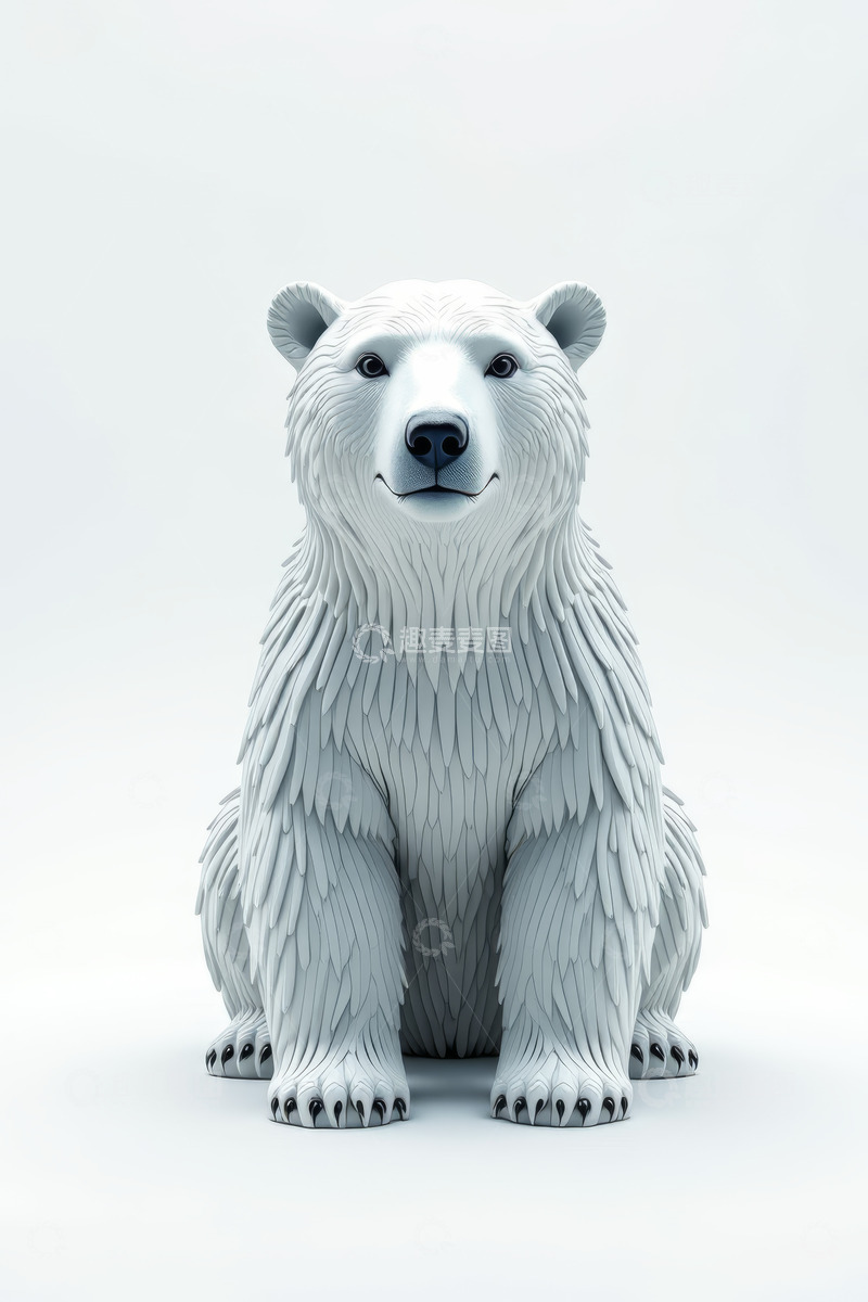 高清大图下载【趣麦麦图】白色北极熊雕塑静物特写