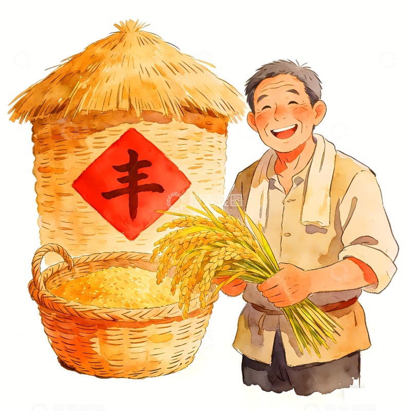 高清大图下载【趣麦麦图】大丰收喜悦场景