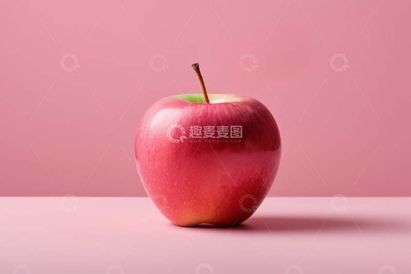 高清大图下载【趣麦麦图】粉红色背景上的红苹果