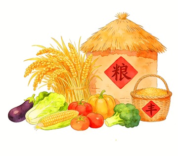 粮食大丰收插画
