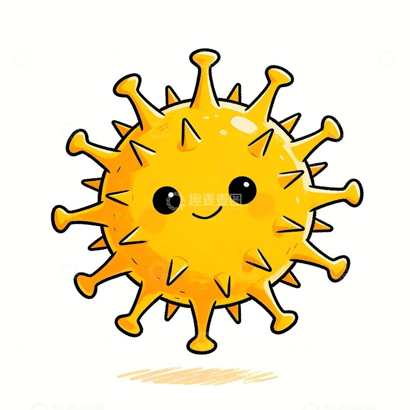 高清大图下载【趣麦麦图】病毒细菌卡通绘画