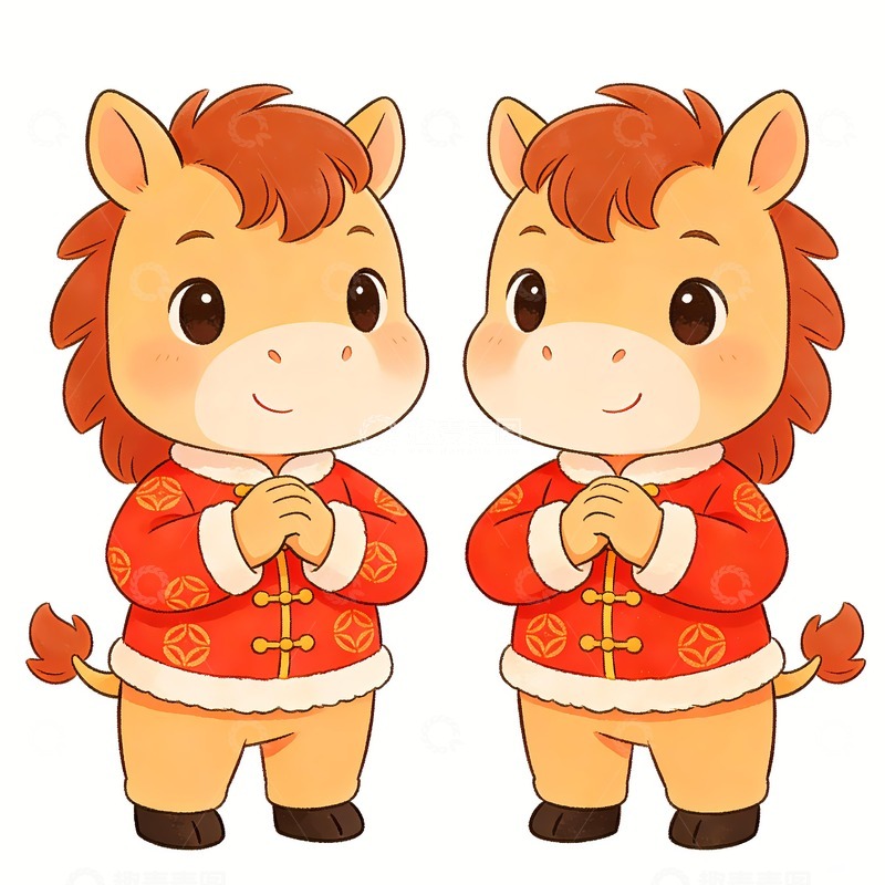 高清大图下载【趣麦麦图】马年拜年2026