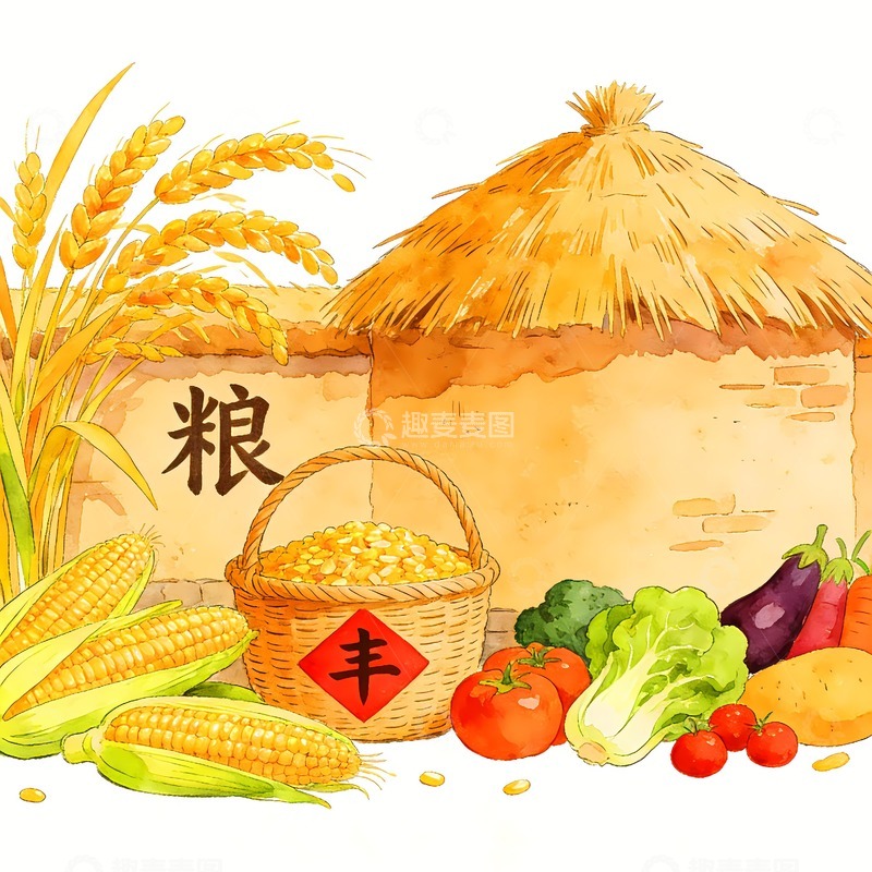 高清大图下载【趣麦麦图】粮食丰收图片