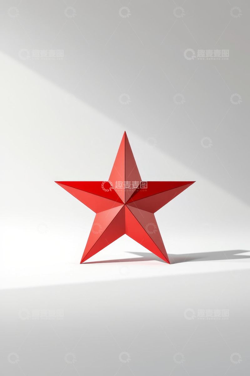 高清大图下载【趣麦麦图】红色立体五角星