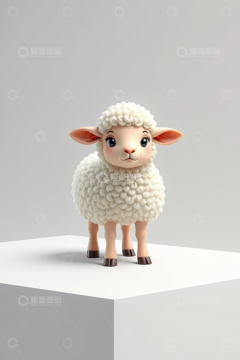 高清大图下载【趣麦麦图】卡通绵羊立体形象素材