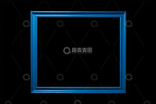 蓝色方形框架黑色背景
