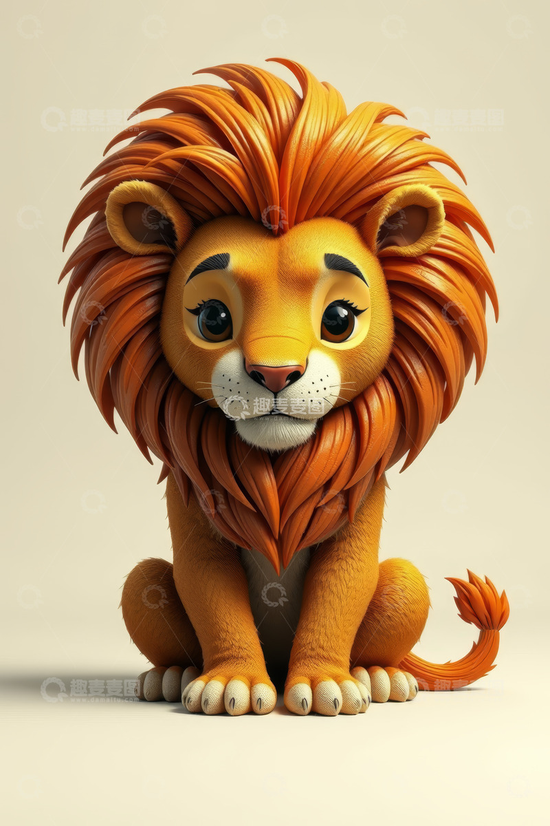 高清大图下载【趣麦麦图】可爱卡通狮子形象素材