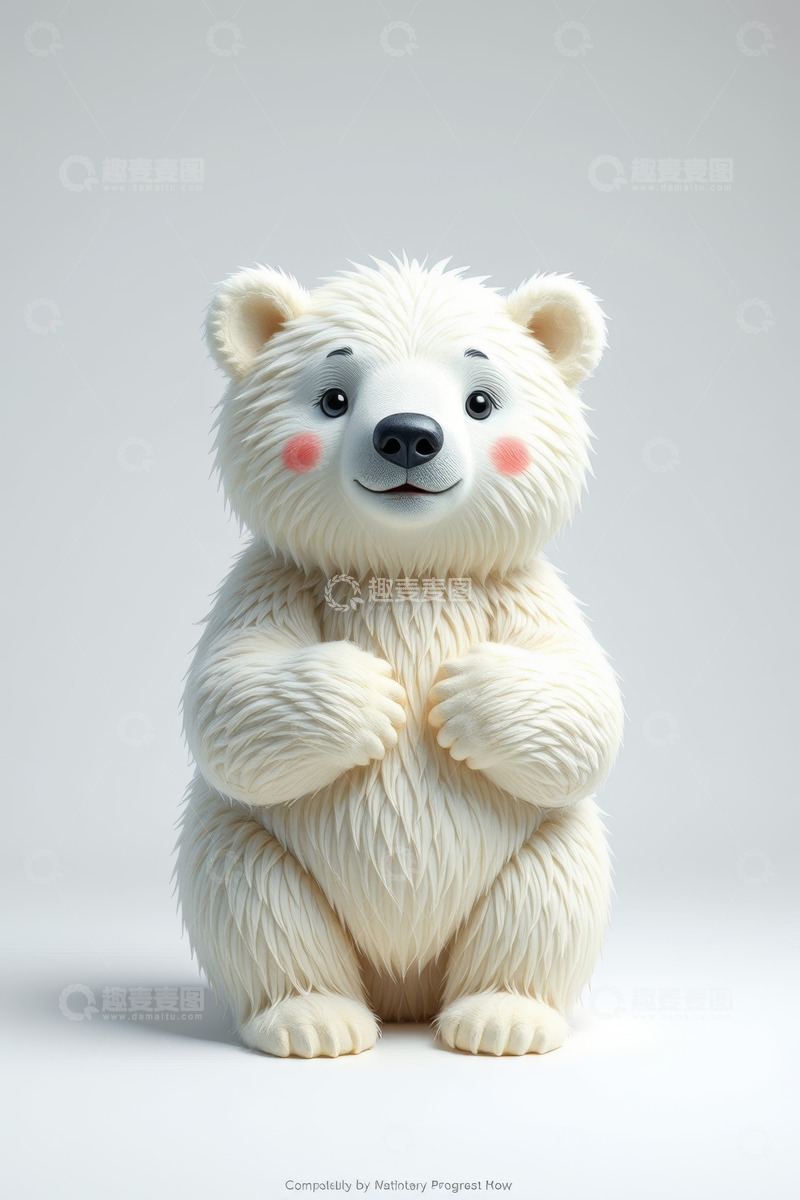 高清大图下载【趣麦麦图】可爱卡通北极熊玩偶形象