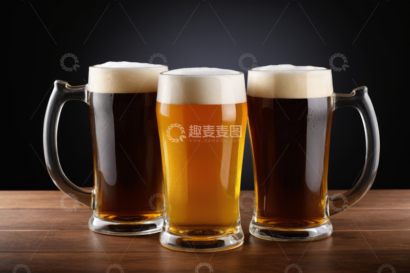高清大图下载【趣麦麦图】三杯不同种类的啤酒