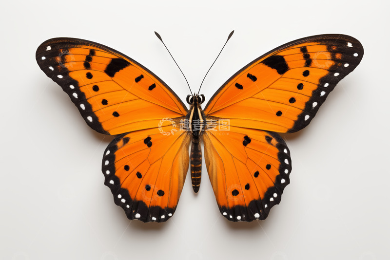 高清大图下载【趣麦麦图】橙色蝴蝶微距特写