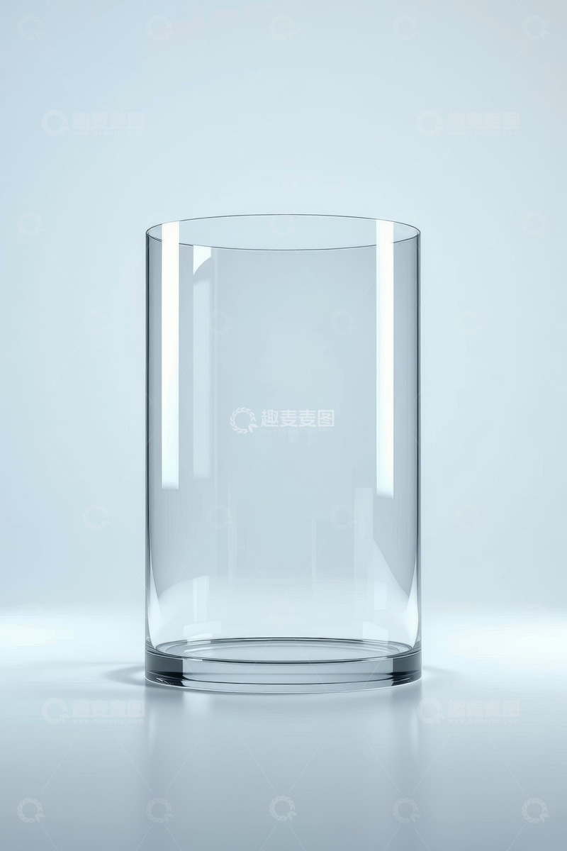 高清大图下载【趣麦麦图】透明玻璃直筒杯静物素材