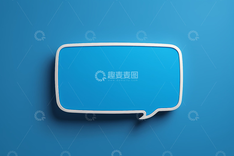 蓝色背景空白对话气泡