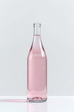 透明玻璃瓶中的粉色液体
