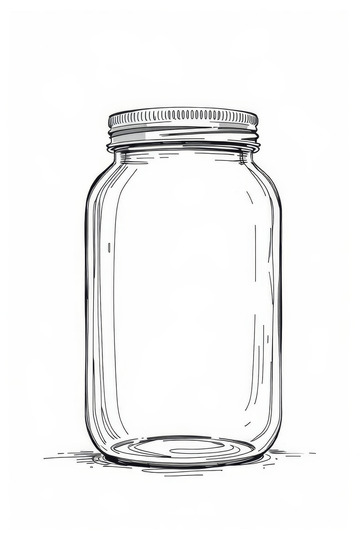 手绘玻璃罐插图素材
