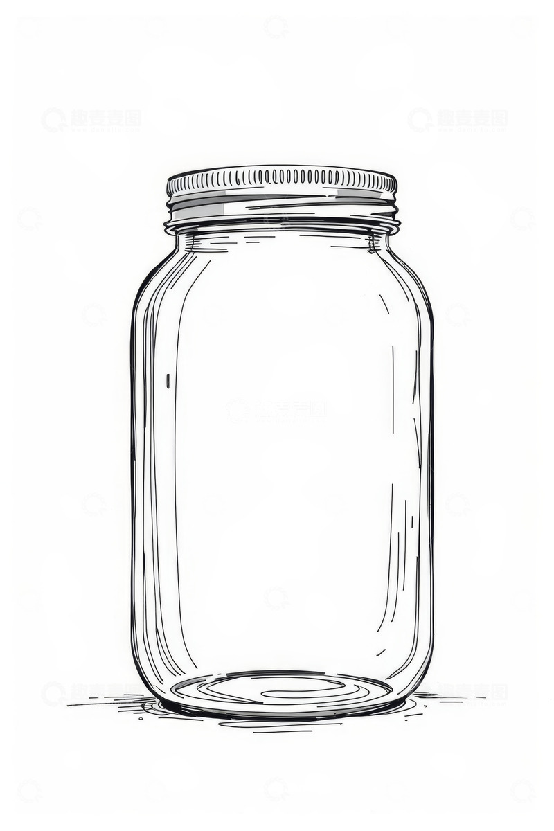 高清大图下载【趣麦麦图】手绘玻璃罐插图素材