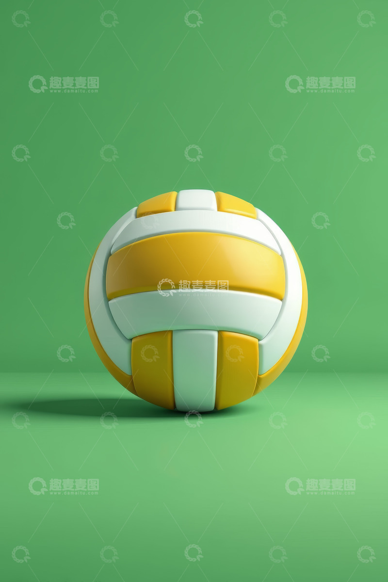 高清大图下载【趣麦麦图】黄绿配色排球静物素材