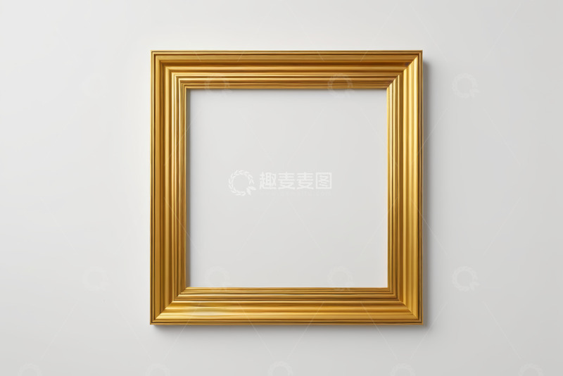 高清大图下载【趣麦麦图】白色背景上的金色装饰画框架
