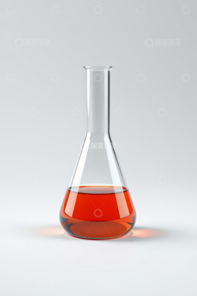 高清大图下载【趣麦麦图】实验室玻璃烧瓶中的红色液体