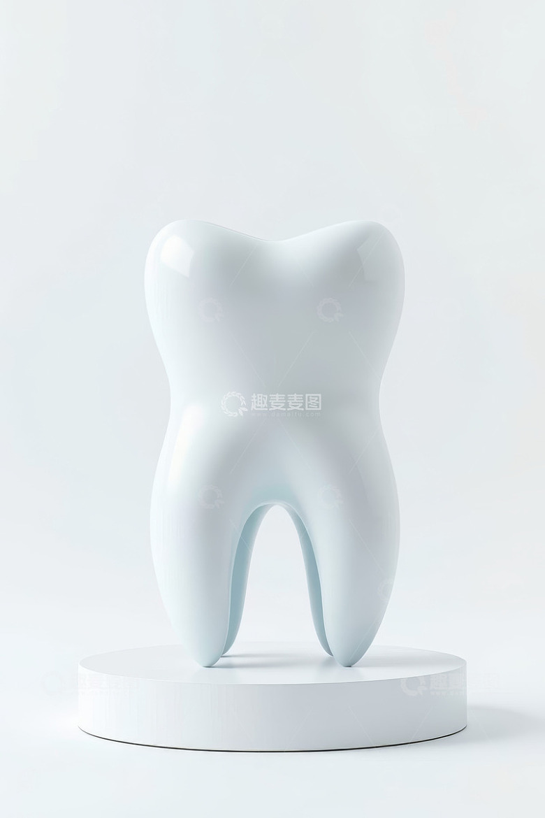 白色牙齿模型特写