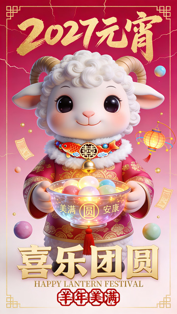 2027元宵羊年喜乐团圆贺岁