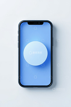 黑色智能手机俯拍图