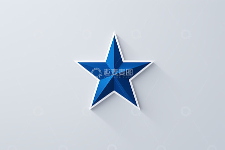 蓝色立体五角星图案