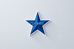 蓝色立体五角星图案