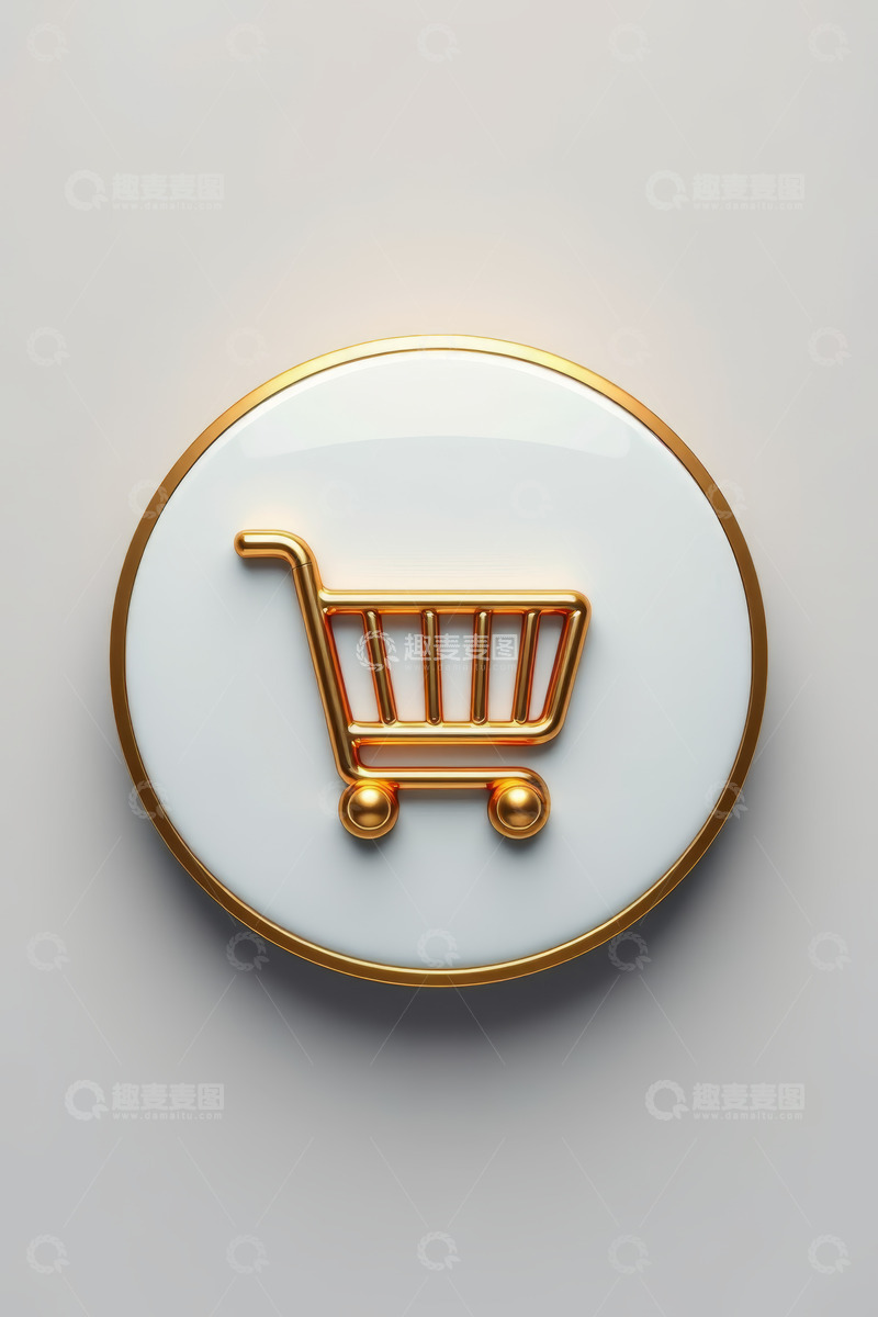 高清大图下载【趣麦麦图】购物车图标按钮特写