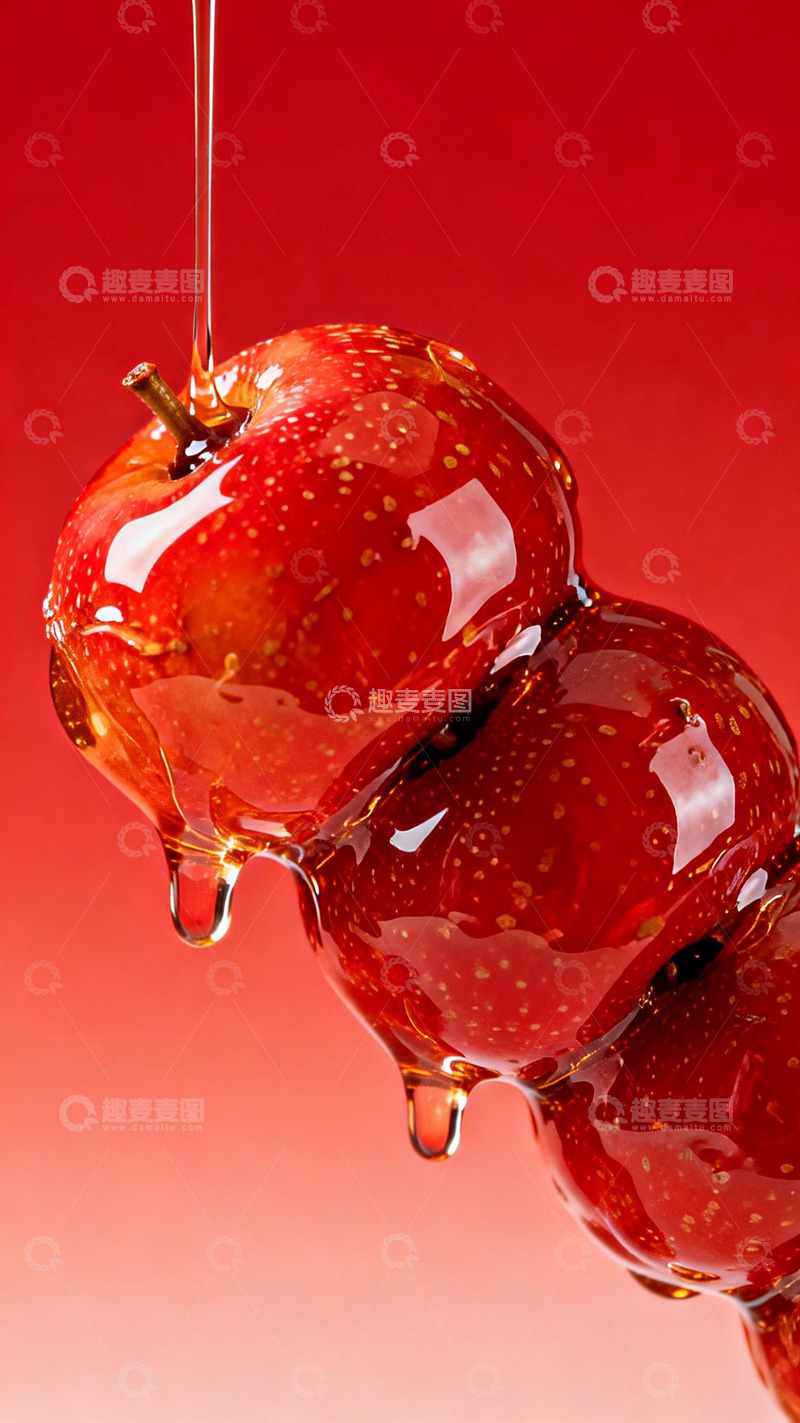 高清大图下载【趣麦麦图】糖浆苹果美食摄影图片