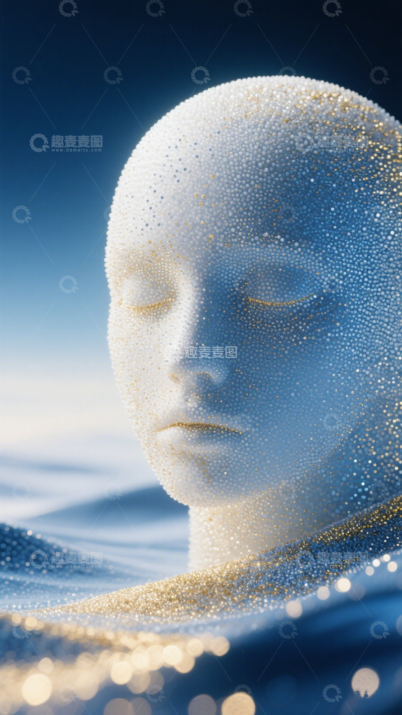 高清大图下载【趣麦麦图】数字艺术人脸海洋背景