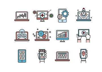 科技风图标插画设计素材