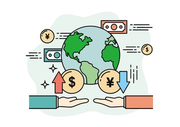 金融经济全球化插画