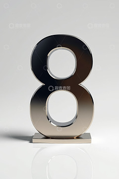 金属质感数字8设计素材
